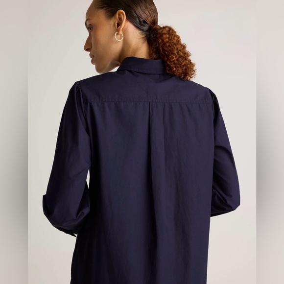 Quince 100% Organic Cotton Poplin Drop Waist Shirt Dress Sz Small - Picture 3 of 6